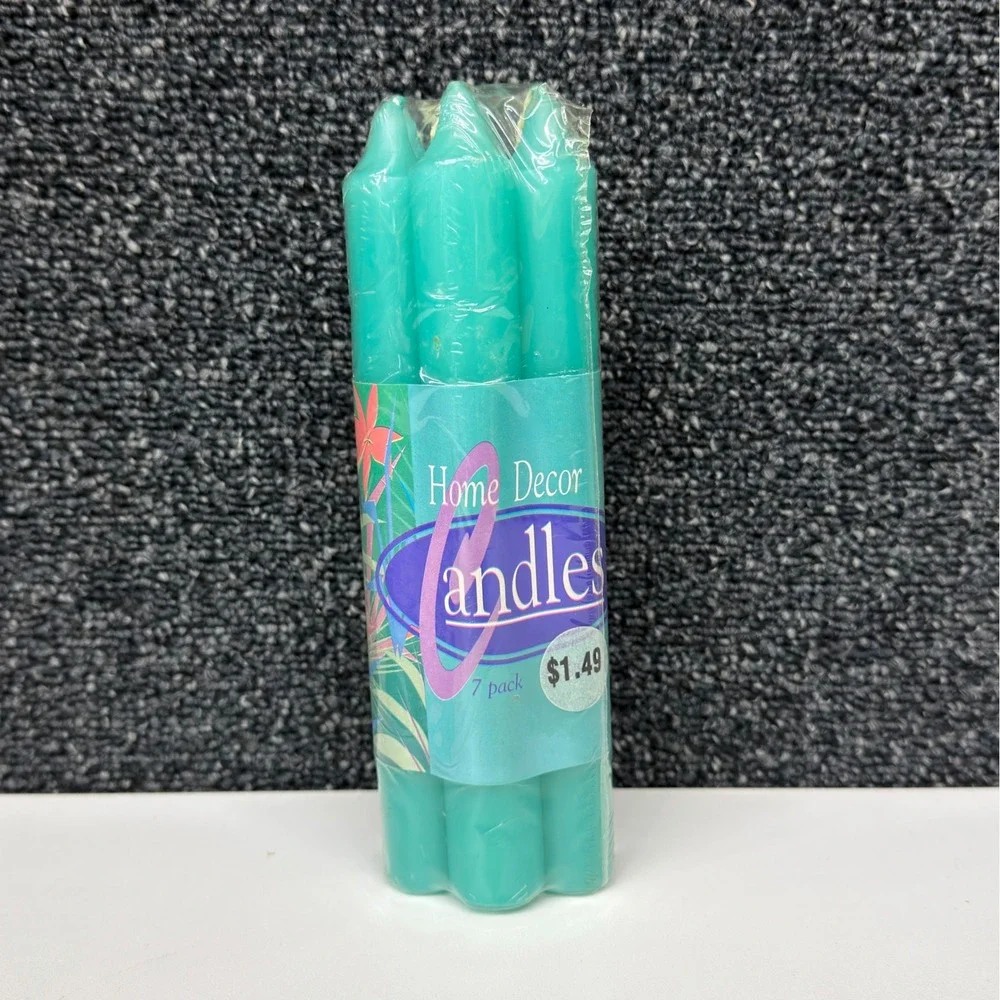Vintage Home Decor Taper Candles 7‎ Inch Pink and Teal 7 Packs Frank's Nursery